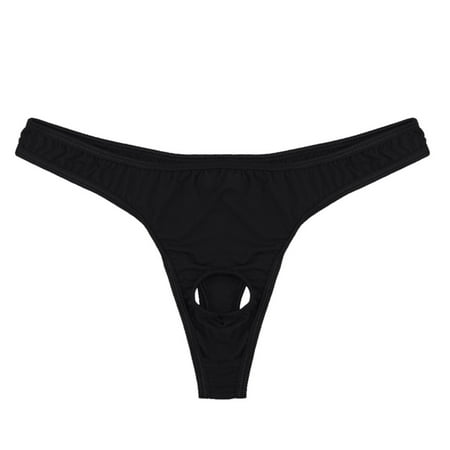 Hontri Underwear for Women Clearance Clothes under $5.00-No Show Underwear Mens Lencería Micro Thong Bikini Front Hole Underwear G-String Underpants
