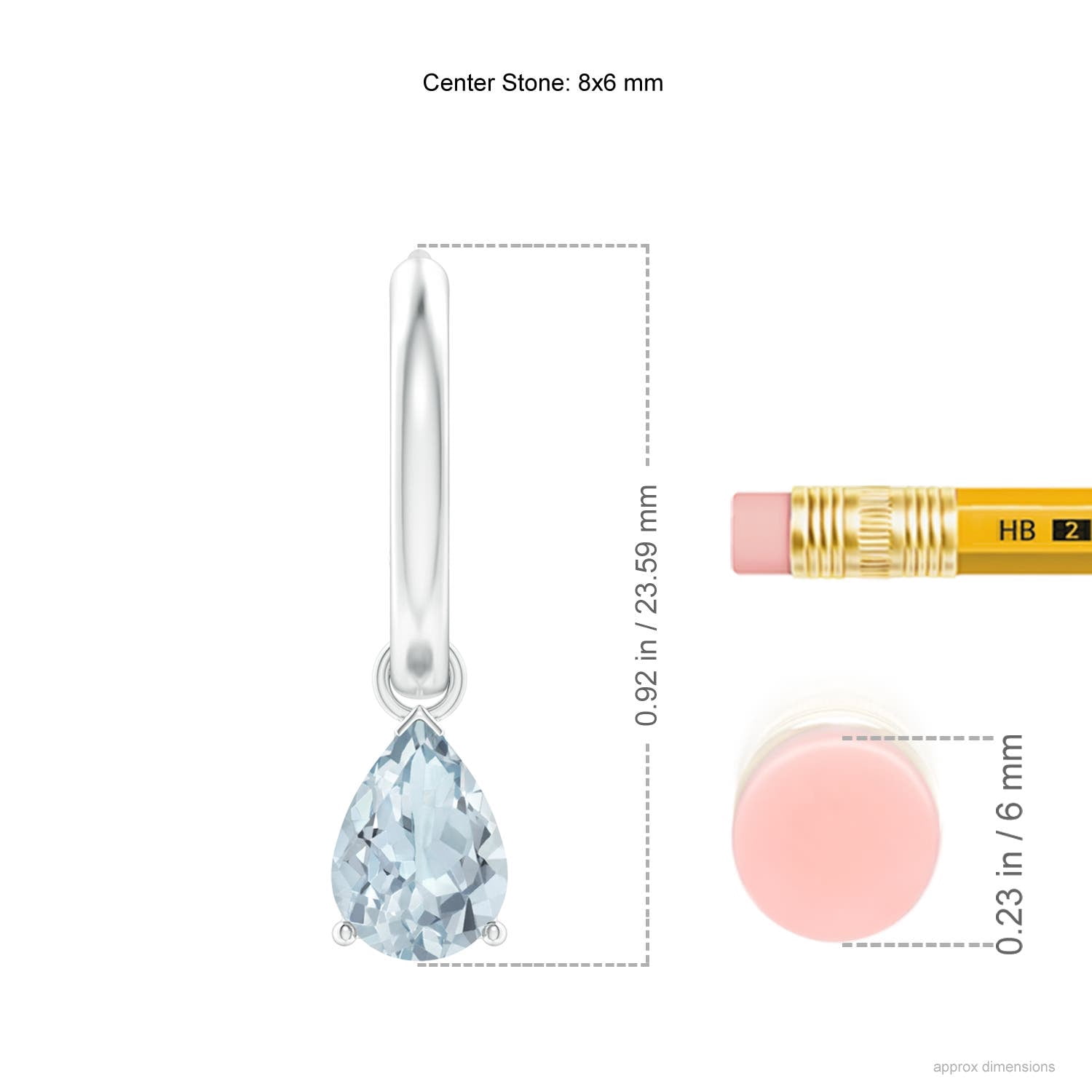 ANGARA Natural Pear-Shaped 1.7 ct Aquamarine Hinged Hoop Drop Earrings in 14K White Gold for Women (Size-8x6mm) | March Birthstone, Anniversary, Jewelry Gift for Women | Natural Aquamarine Earrings