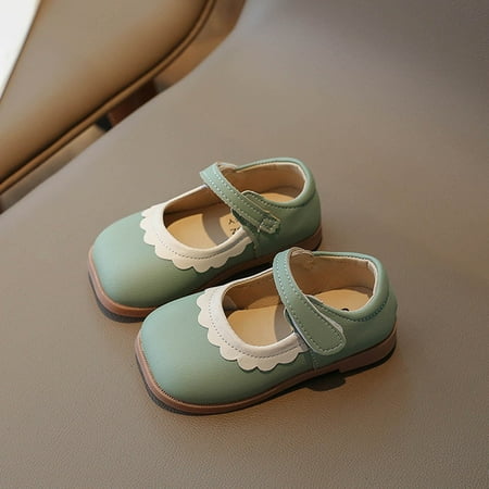 Cethrio Dress Shoes for Girls  Gifts Birthday Flats School Uniform Shoes Green Size 11.5 Little Kids