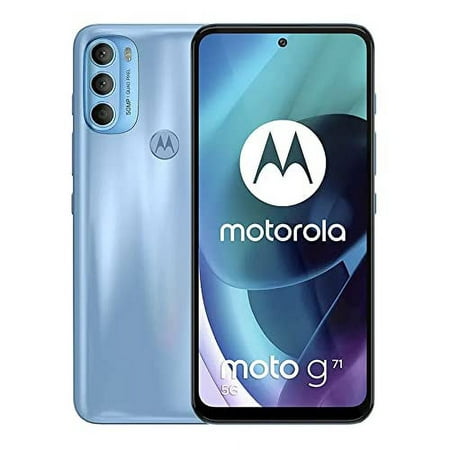 Motorola Moto G71 5G | 128GB ROM + 6GB RAM (GSM Only | No CDMA) Factory Unlocked Android Smartphone | International Version - (Blue)