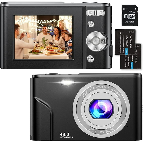 Zostuic Digital Camera for Teens Kids, 1080P 48MP Kids Camera with 16X Digital Zoom, Compact Kid Camera Christmas Gift/Birthday Gift for Kids Girls Boys Adults Beginners