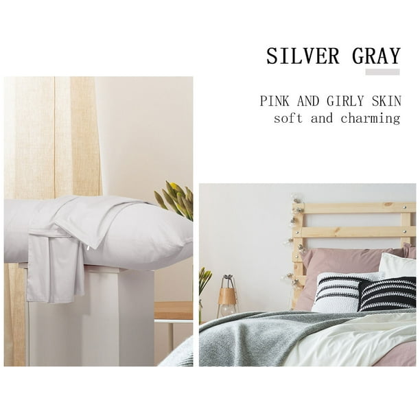 Unique Bargains Pack 100% Cotton Body Pillow Cases Covers with