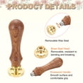 thumbnail image 3 of Uxcell Vintage Wax Seal Stamp, 25mm Brass Head and Wooden Handle Stamps, Good Luck, 3 of 6
