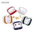 thumbnail image 3 of Wedding Ring Packaging Box Ear Studs Holder Velvet Engagement Couple Ring Box Valentine Gift Double Rings Storage Display Case Red, 3 of 6