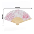 thumbnail image 2 of Efavormart 5-Pack Paper Folding Fans in Blue French Toile Pattern, Handheld Party Favors Fan in White & Pink Toile, 2 of 5