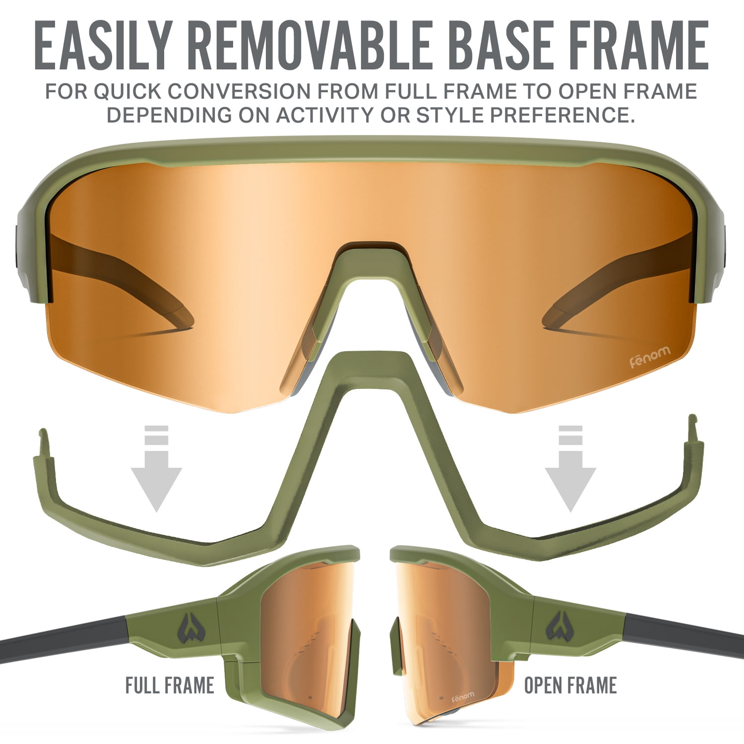Wildhorn Radke MTB Cycling Glasses, UV400 Sports Ski Running Sunglasses for Women & Men, Baseball Glasses w/3 Swap Lenses