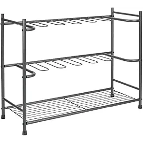 Boot Storage Rack for Rain Riding and Dress Boots Holds 6 Pairs Space-Saving Steel Design Graphite Gray