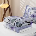 thumbnail image 5 of Erosebridal Cute Blossom Zipper Twin Comforter Sets with Fitted Sheet and 2 Pillowcases, Minimalism Gradient Zipper Bedding Set, Lavender Gray, 5 of 7
