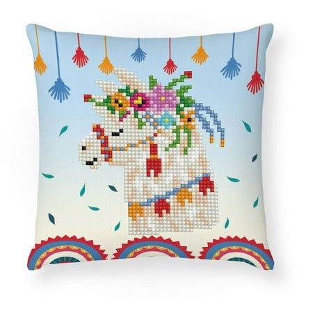UPC: 4895225913091 | DIAMOND DOTZ® – Llama Party Mini Pillow Partial Drill Round Dotz Diamond Painting Kits Diamond Art Kits for Adults Gem Art Diamond Art Diamond Dotz Kits 7.1 x7.1