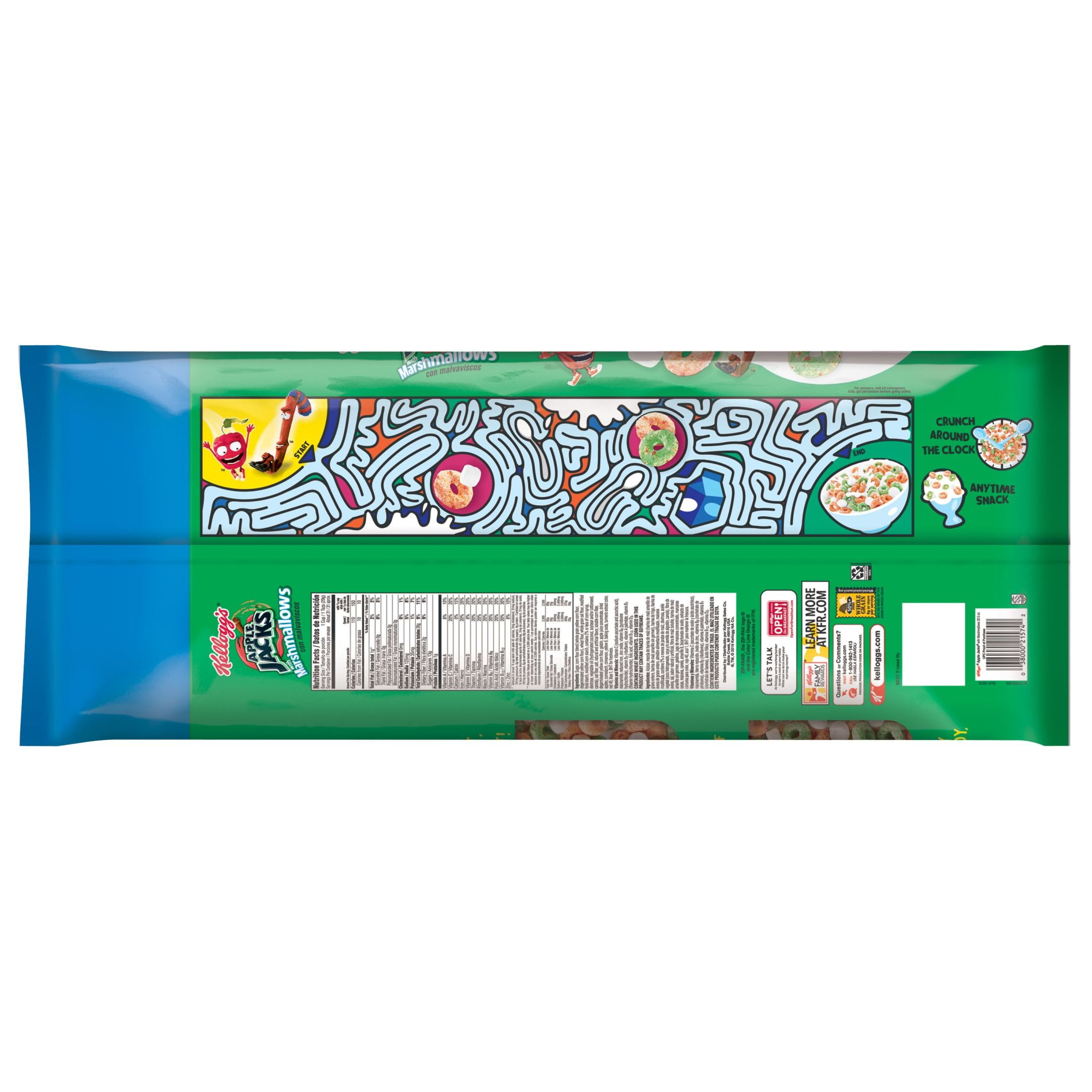 Kellogg's Apple Jacks Original with Marshmallows Cold Breakfast Cereal, 32.5 oz