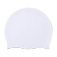 thumbnail image 2 of Silicone Swim Cap for Women & Men, Vibrant Lightweight Swimming, Non-Slip, Easy Wear, Removal, Protects Hair White, 2 of 7