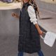 thumbnail image 4 of Gibobby Chaleco largo acolchado mujer, Chaleco largo de invierno para mujer, con cierre, ligero, acolchado, moderno, cálido, con capucha, ropa de chamarra(Negro,G), 4 of 5