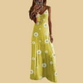 thumbnail image 4 of Abcnature Womens Maxi Dress Savings Clearance Deals, Women Floral Printed Slimming Sling Party Long Dress, Plus Size Summer Casual Long Dresses, Wedding Guest Dresses Beach Party Dress Yellow M, 4 of 4