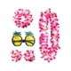 thumbnail image 5 of Conjunto de collar hawaiano para disfraz, accesorio ajustable para playa, para decoraciones elegantes Rosa roja, 5 of 8