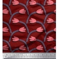 thumbnail image 1 of Soimoi Rayon Fabric Leaves & Tulip Floral Print Sewing Fabric Yard 42 Inch Wide, 1 of 3