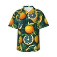 thumbnail image 2 of Goofa Fresh Orange Hawaiian Shirt for Men, Unisex Summer Beach Casual Short Sleeve Button Down Shirts,Aloha Tropical Floral print shirt-Small, 2 of 9
