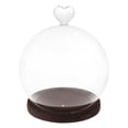 thumbnail image 1 of Cúpula de exhibición con base de madera, soporte de decoración DIY para el Día de San Valentín, manualidades transparentes marrón, 1 of 9