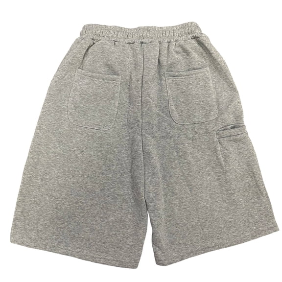 Glisme Men'S Shorts High Waist Straight Leg Loose Fit Solid Color Shorts Durable Daily Wear Xl Grey