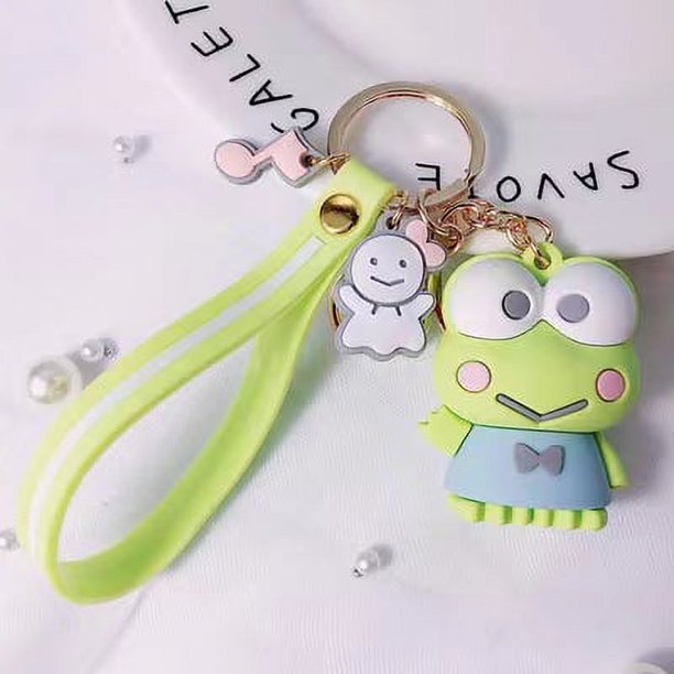 Lindo Anime Kuromi Melody Hello Kitty llavero Kawaii dibujos animados perro de orejas grandes Rana pudín perro pingüino mujer bolso colgante llavero