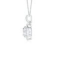 thumbnail image 2 of ANGARA Natural Diamond Dangle Pendant with Halo in 925 Sterling Silver for Women (Size-5mm| Color-G| Clarity-VS2) | April Birthstone, Anniversary, Jewelry Gift for Women | Natural Diamond Necklace, 2 of 8