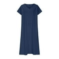 thumbnail image 6 of Meichang Summer Dresses for Women 2025 Casual Cotton Linen Maxi Dress V Neck Short Sleeve Beach Dresses Swing Flowy Loose Fit Plus Size Dresses, 6 of 7
