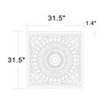thumbnail image 5 of Square Decorative Carved Floral-Patterned MDF Wall Panel in White, 5 of 6