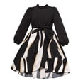 thumbnail image 1 of Felwors Robe Princesse à Rayures Manches Longues pour Filles Tout-Petits Robes de Danse Vêtements, 1 of 6