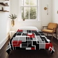 thumbnail image 4 of Red Black Geometric Large Tapestry for Bedroom Wall Hanging Tapestry, Modern Color Block Abstract Ceiling Backdrop Tapestries Poster Blanket Wall Decor for Teens Room Living Room Dorm 100" x 59", 4 of 8