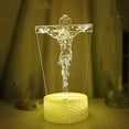 thumbnail image 4 of YSTIAN 3D Jesus Cross led Night Light Lamp Illusion Night Light 16 Color Changing Table Desk Decoration Lamps Gift Acrylic Flat ABS Base USB Cable Toy, 4 of 5