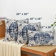 thumbnail image 6 of Navy Blue Grey Pillow Covers 12 x 20 Inch Set of 2, Boho Throw Pillow Covers Velvet Carpet Pattern Decorative Lumbar Pillowcase Ethnic Design Farmhouse Cushion Case for Sofa Couch Outdoor, 6 of 6