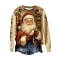 thumbnail image 4 of Lorytime Womens Christmas Sweatshirts Santa Claus Print Shirt Crew Neck Long Sleeve Pullover Loose Tops for Festive, 4 of 4