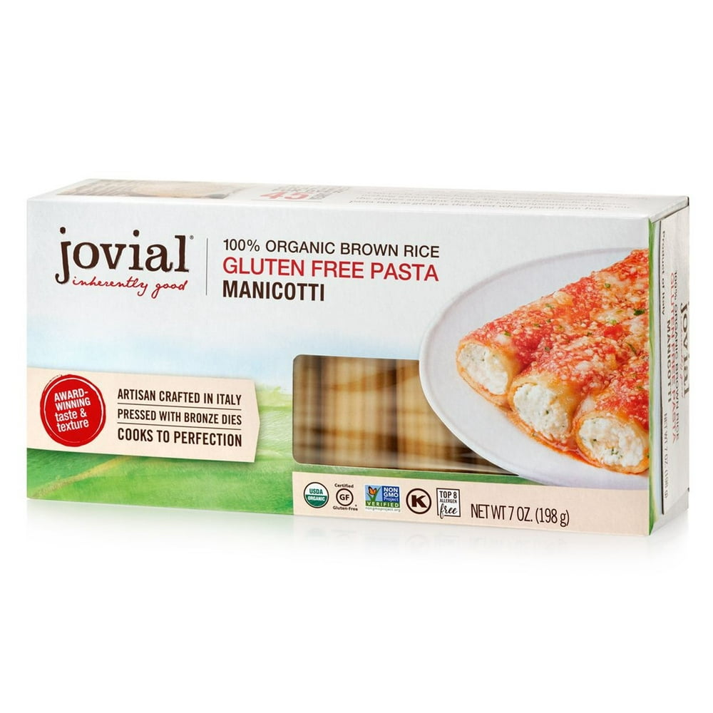 Jovial 100 Organic GlutenFree Brown Rice Manicotti Pasta, 7 Oz