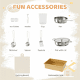thumbnail image 5 of TLSUNNY Toddler Wooden Play Kitchen w/ Lights & Sounds, Blackboard, Washer, Ice Maker & Utensils, for Kids Ages 3+, 5 of 10