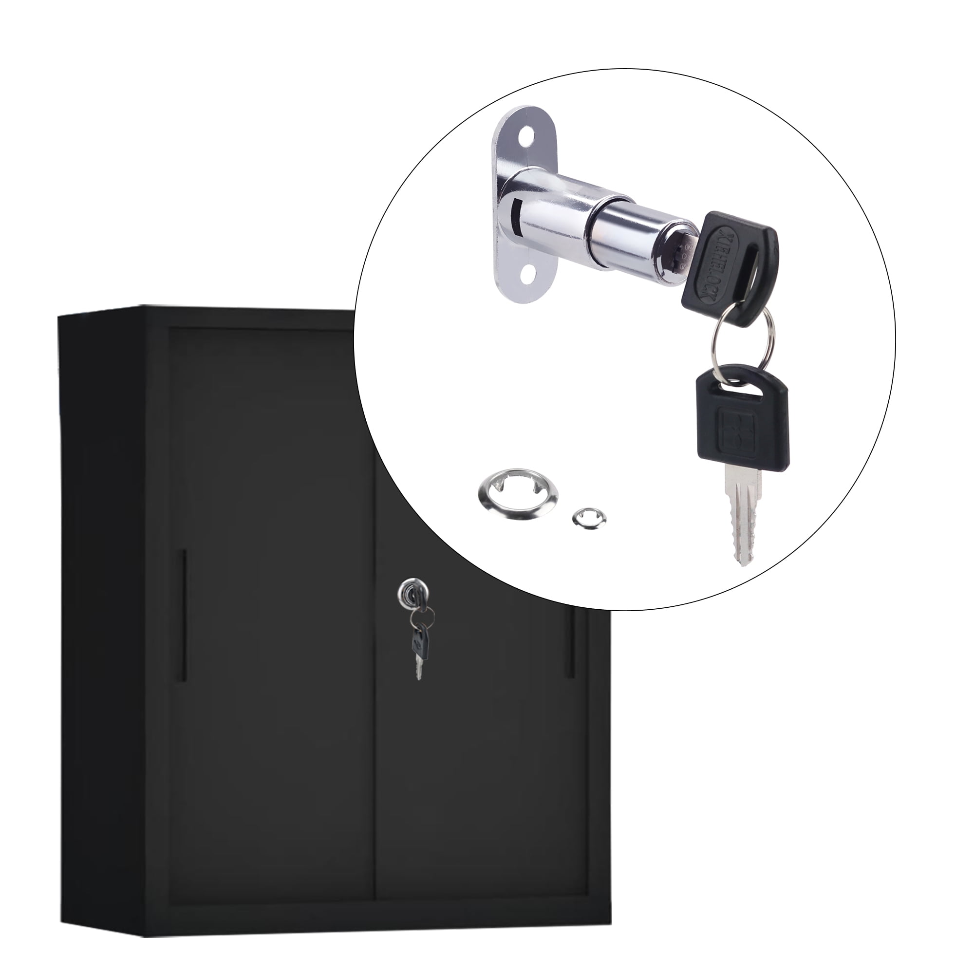 Cylindrical Length 40mm Push Plunger Lock Sliding Lock (2 Pack