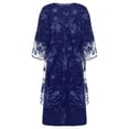 thumbnail image 5 of Miutii Womens 2pcs Elegant Plus Size Dress Set Evening Cocktail Mother's Dress Embroidery Lace Cover Navy Blue 8XL, 5 of 9