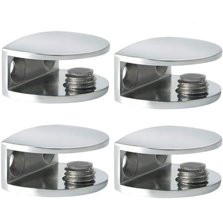 Glass Clamps 12Pcs Aluminum Alloy Glass Shelf Bracket Adjustable Glass Clamp Holders For 8-10mm, Wall Mounted Glass Shelf Support For Glass And Wooden