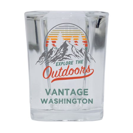

Vantage Washington Explore the Outdoors Souvenir 2 Ounce Square Base Liquor Shot Glass 4-Pack