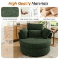 thumbnail image 4 of FFH 42" Oversized Swivel Accent Chair with Storage Ottoman, Comfy Chenille Armchair for Living Room, 360-Degree Swivel Barrel Chair, Metal Base, Green, 4 of 13