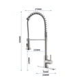 thumbnail image 3 of Adrinfly Spring Brushed Nickel Kitchen Faucet with Sprayer Pull Down, Comercial Stainless Steel Sink Faucet Kitchen High Arc Gooseneck, Single Handle Faucets with Deck Plate for 1/ 3 Holes Sink, 3 of 3