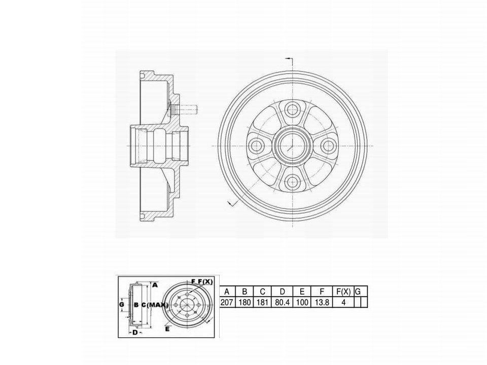 Winstop Brake Drum, Rear WS235804, Toyota Tercel 1990-1983