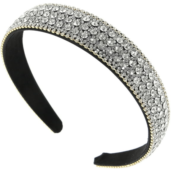 Dressy Headbands for Women Hair Glitter Bride Miss White