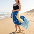 thumbnail image 2 of Unique Bargains Sand Free Soft Cartoon Beach Towel 2 Pack Navy Blue/Light Green 63"x31", 2 of 8