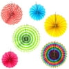 Big Mo's Toys Paper Fans Pink Green And Blue Mexican Fiesta Party Decorations Supplies Paper Fan Rosettes