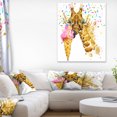 thumbnail image 1 of Giraffe Eating Ice Cream Watercolor - Contemporary Animal Art Canvas, 1 of 3