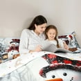 thumbnail image 4 of Feelyou Kawaii Snowman Twin Bedding Sets 7-Piece, Rustic Snow Bedding Comforter Set, Winter Christmas Festival Reversible Sheet Sets, Microfiber Bedroom Decor, 4 of 7