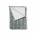 thumbnail image 2 of Damask Soft Flannel Fleece Throw Blanket, Symmetrical Civilizations Motif with Floral Arrangement Leaves and Flower Buds, Cozy Plush for Indoor and Outdoor Use, 50" x 60", Cream Grey, by Ambesonne, 2 of 6
