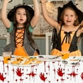 thumbnail image 5 of Yhmxh Halloween Disposable Plastic Tablecloth, 72"X43" Halloween Decorative Table Cover, Halloween Party Decorations Favors Supplies Table Cloth for Table Decor Indoor Outdoor Party Decorations, 5 of 7
