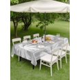 thumbnail image 3 of Outdoor Tablecloth with Umbrella Hole & Zipper, Grey Palm Trees Rectangle Tablecloth 60x84 Inch, Vintage Tropical Summer Botancial Patio Table Cover Waterproof Table Cloth for Picnic/Party, 3 of 7