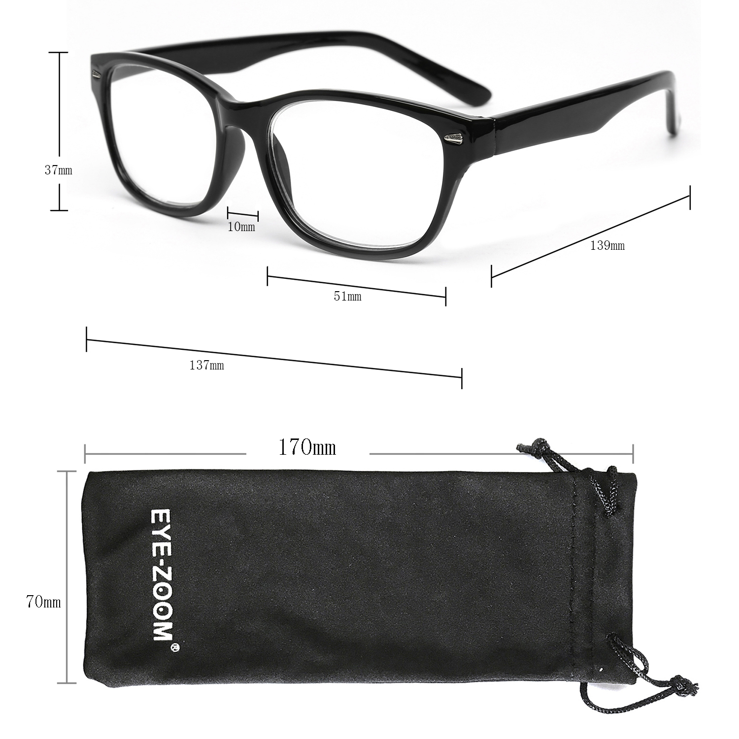 EYE ZOOM 3 Pack Retro Readers Plastic Vintage Style Reading Glasses for Men and Women, Blue Tortoise +3.00