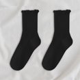 thumbnail image 3 of Women Mid-tube Socks Ruffle Edge Ladies Socks Soft Breathable Stylish Mid-tube Socks for Women, 3 of 8